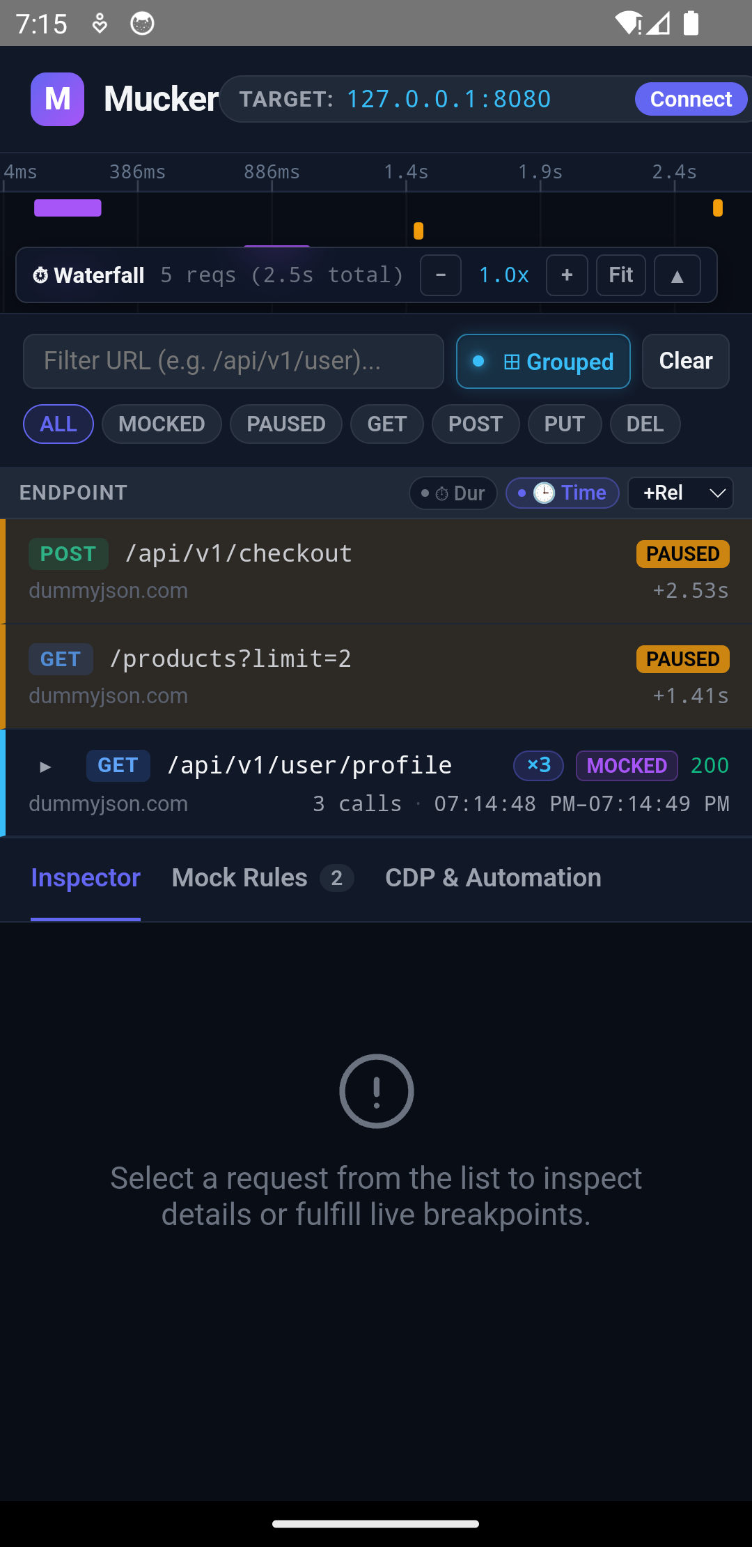 Mucker In-App WebView Dashboard on Android